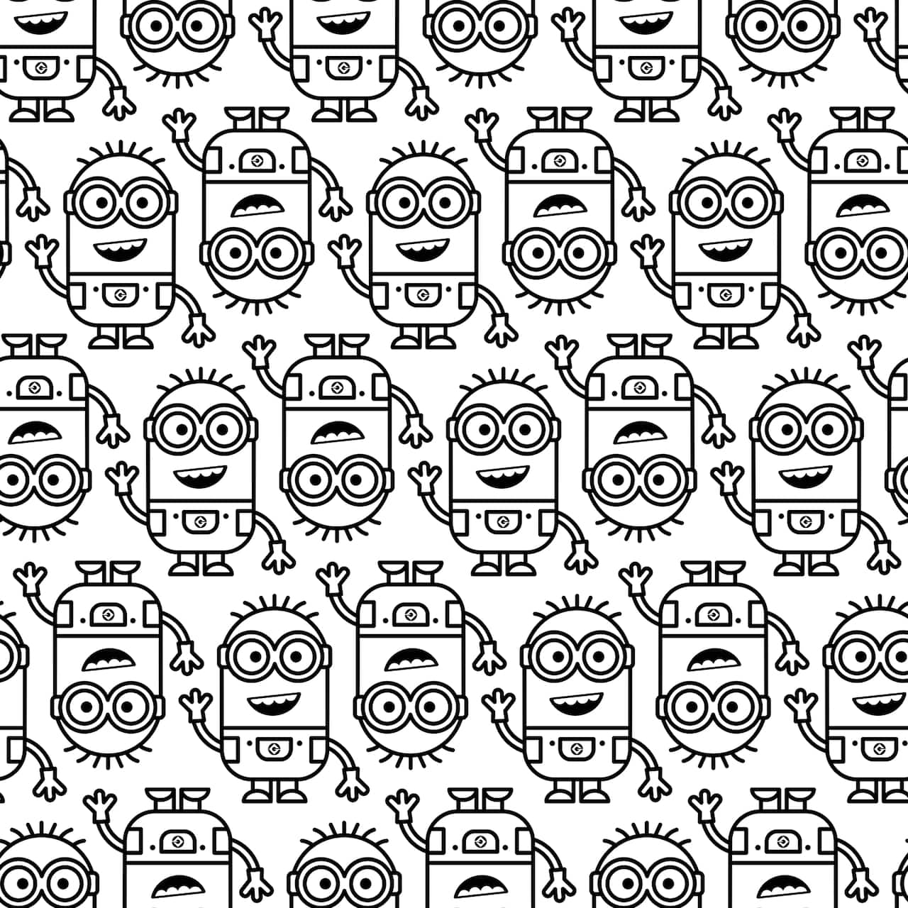 RoomMates Minions Line Art Black Peel & Stick Wallpaper